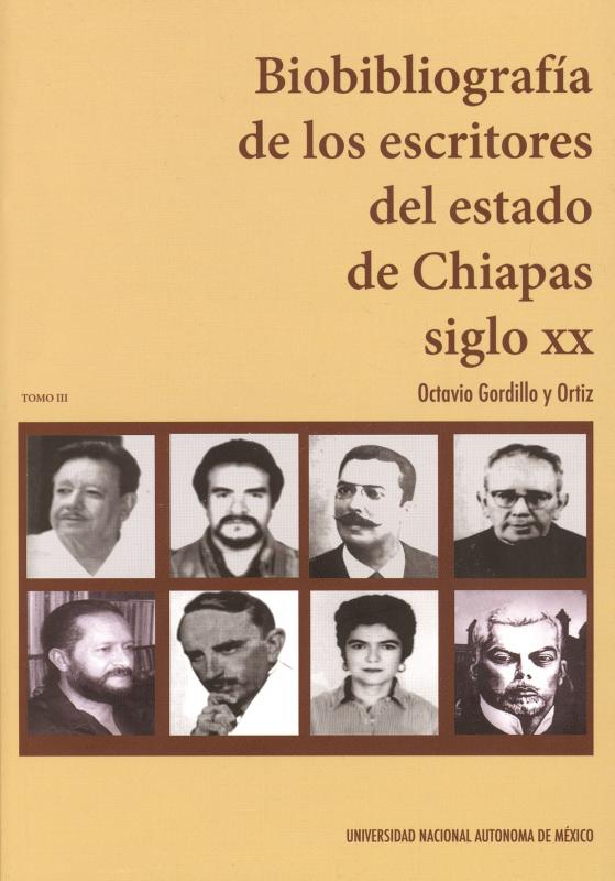Portada Biobibliografía de los escritores del estado de Chiapas